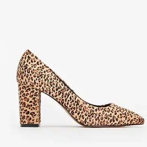 Express Genuine Calf Hair Block Heel Pump